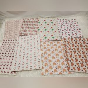 Festive Holiday Patterned Faux Leather Christmas Print Art Crafting